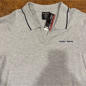 Vintage Polo Jeans Co.‎ Ralph Lauren Gray Johnny Collar Golf Polo Shirt Men's XL